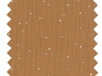 Tissu gaze pois or caramel