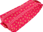 Trousse double compartiment feuillage or rose