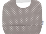 Bavoir tissu plastifié pois gris clair
