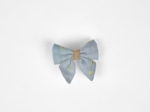 Barrette Mini Noeud Papillon gaze pois or bleu baltique