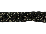 Barrette cheveux tressée noir pailleté
