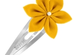 Barrette clic-clac fleur étoile jaune ocre