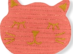 Barrette miaou gaze lurex corail