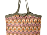 Sac cabas taille moyenne plissé ikat ocre