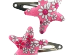 Barrettes clic-clac étoile violette rose