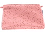 Pochette tissu triangle or poudré