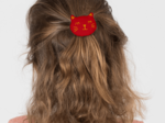 Barrette miaou rouge tangerine