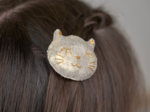Barrette miaou  lin pailleté