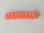 Barrette cheveux tressée vichy orange fluo