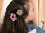 Mini Barrette Pétales de Fleur lin cuivré