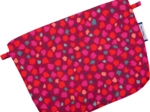 Mini pochette tissu pompons cerise