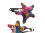 Barrettes clic-clac étoile hippie fleurie