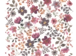 Tissu coton au mètre ex2662 aquarelle fleurie aubergine