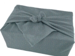 Furoshiki moyen 48 x 48 cm gaze pois or bleu gris