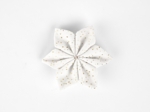 Barrette fleur étoile blanc pailleté