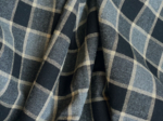 Tissu flanelle tartan noir sable