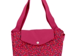 Grand sac cabas en tissu pompons cerise