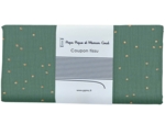 Coupon tissu 50 cm gaze pois or eucalyptus