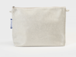 Trousse de toilette velours côtelé large argent