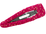 Barrette clic-clac tissu fuchsia pailleté