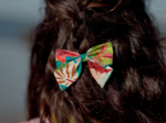 Barrette noeud papillon fleurs des iles