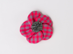 Mini Barrette Pétales de Fleur vichy rose fluo