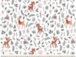 Coupon tissu coton 1 m - Ex2346 noël animaux de noël écru