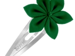 Barrette clic-clac fleur étoile vert vif