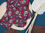 Portefeuille compact pavot  fuchsia