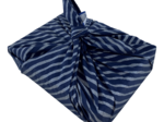 Furoshiki moyen 48 x 48 cm rayé argent marine