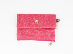 Mini pochette porte-monnaie fuchsia pailleté