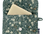 Pochette Savon fleuri kaki