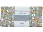 Coupon tissu 50 cm  ex2503 fleuri retro lichen