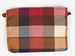 Pochette tissu tartan lurex rubis