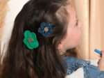 Mini Barrette Pétales de Fleur bulle bronze marine