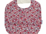 Bavoir tissu plastifié rouge corolle