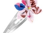 Barrette clic-clac fleur étoile herbier rose