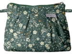 Mini pochette plissée fleuri kaki