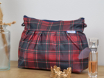 Pochette plissée tartan rouge