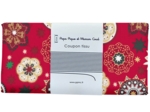 Coupon tissu 50 cm ex2654 noel mandala or rouge