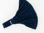 Bandeau fichu Adulte gaze pois or marine