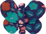 Barrette petit papillon huppette fleurie
