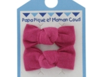 Barrettes clic-clac petits noeuds fuchsia
