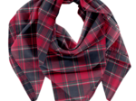 Foulard pompon tartan rouge