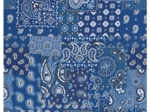 Tissu coton au mètre ex2640 bandana patch bleu