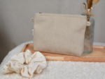 Mini pochette tissu velours côtelé beige