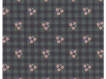 Coupon tissu 50 cm tartan fleuri