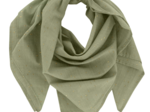 Foulard pompon gaze pois or vert amande