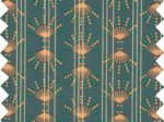 Tissu voile eventail or vert