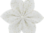 Barrette fleur étoile blanc pailleté
